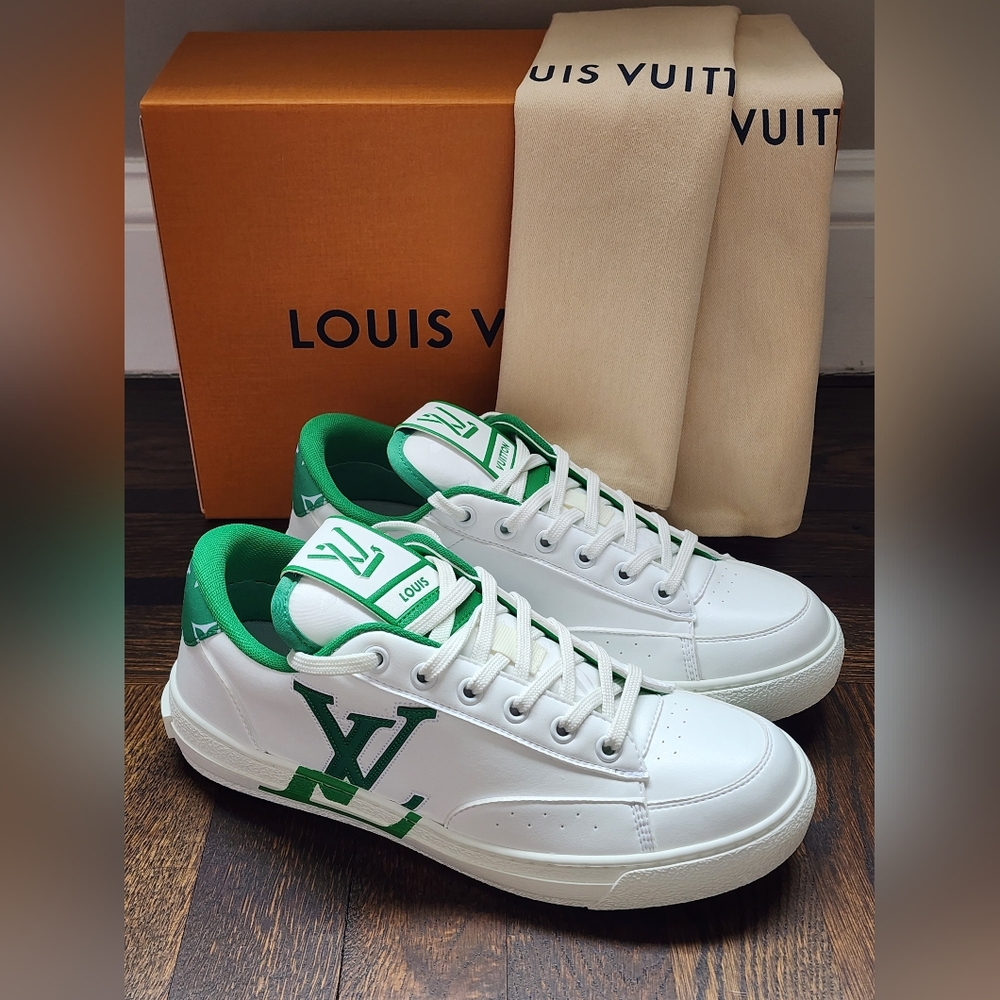$1130 New 100% Authentic LouisVuitton LV Women Charlie Sneaker White Green 38 8